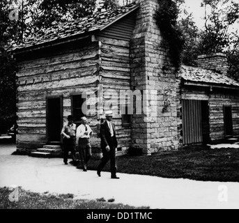 Colonial Log Cabin in the Old Village - - 2129110 Stock Photo