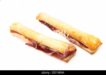 Ham sandwich on a white background Stock Photo