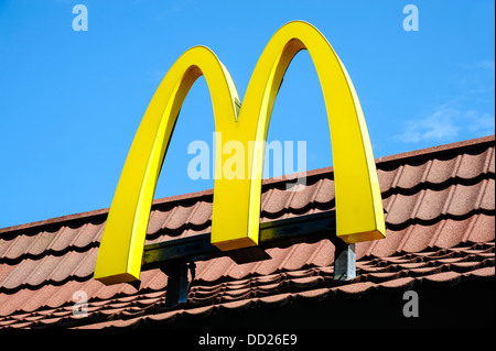 McDonalds restaurant sign, UK. Stock Photo