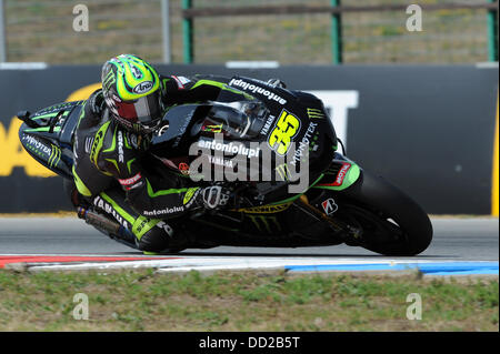 Brno, Czech Republic. 23rd Aug, 2013. Cal Crutchlow (Monster Yamaha Tech3) during the free practice session of the Czech Republic Moto GP from the Brno Circuit. Credit:  Action Plus Sports/Alamy Live News Stock Photo