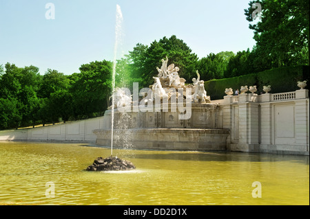Neptun fountain in the gardens of Schonbrunn Palace Stock Photo
