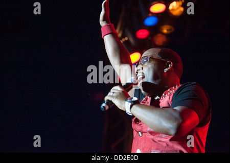 CITRUS HEIGHTS, CA - AUGUST15: Michael Bivins of Bell Biv Devoe performs at the Sunrise at Night Concert Series at Sunrise Marketplace in Citrus Heights, California Stock Photo