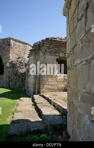 Stone steps in the sunlight at the ruins of St. Augustine's Abbey in Canterbury Stock Photo