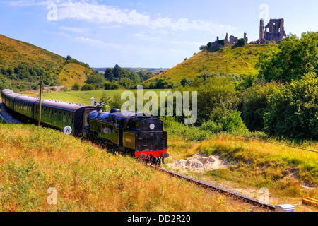 Swanage steam railway, Corfe Castle, Purbeck, Dorset, England, United Kingdom Stock Photo