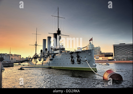 Linear cruiser Aurora, the symbol of the October revolution in Russia Stock Photo