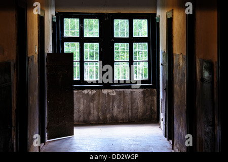 Inside a cell block at the Natzweiler-Struthof German concentration camp Stock Photo