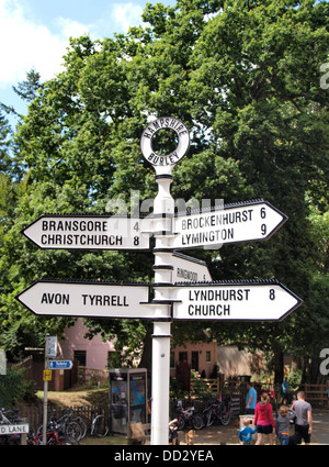 Signpost, Burley, New Forest, Hampshire, UK 2013 Stock Photo