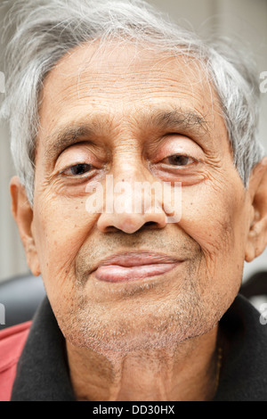 Portrait of an elderly Indian man unshaven Stock Photo