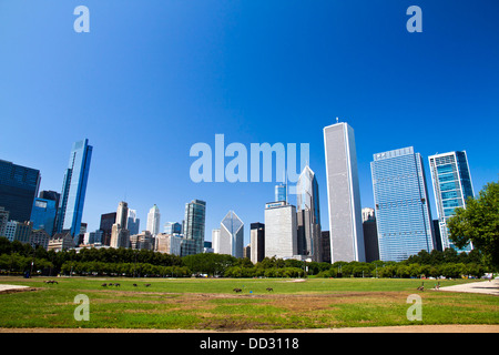 Chicago IL skyline from Grant park Stock Photo - Alamy
