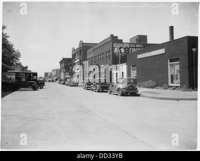 Photograph with caption 'View Looking West on First Street at Hastings, Nebraska. - - 283494 Stock Photo