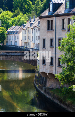 Pretty houses along the River Alzette in the Grund district of Luxembourg City.