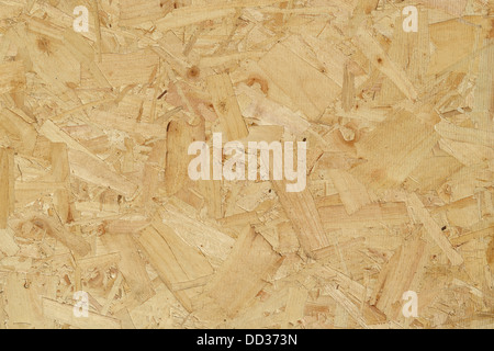 Close up detail of a piece of OSB wooden board Stock Photo
