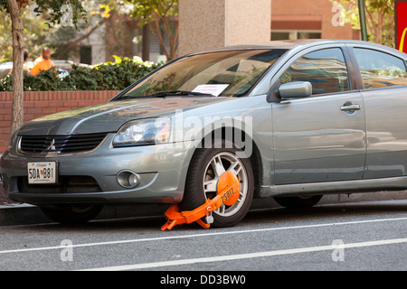 Wheel lock on car - USA Stock Photo