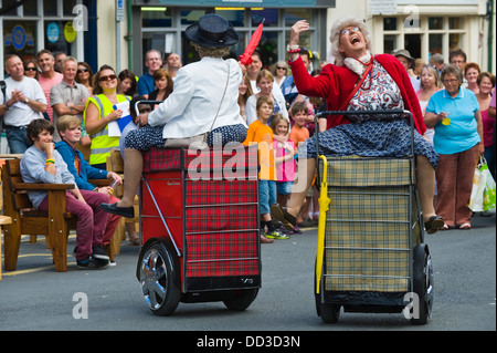 street performers Granny Turismo on the streets of Brecon during Brecon Jazz Festival 2013 Stock Photo