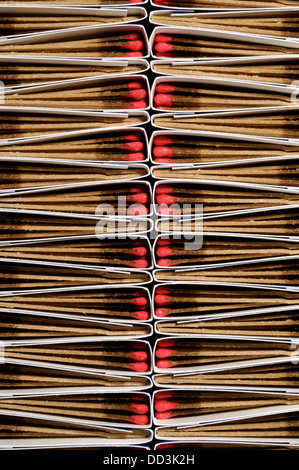 Packs of matches together forming a unique pattern. Vertical direction Stock Photo