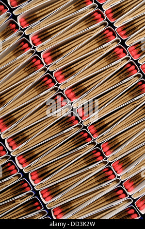 Packs of matches together forming a unique pattern. Diagonal direction Stock Photo