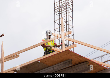 Construction worker on building Stock Photo