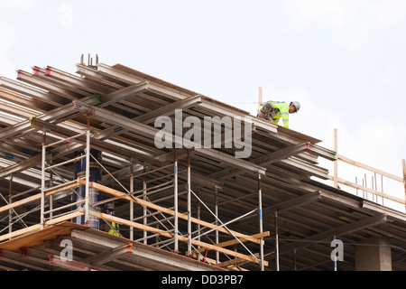 Construction worker on building Stock Photo
