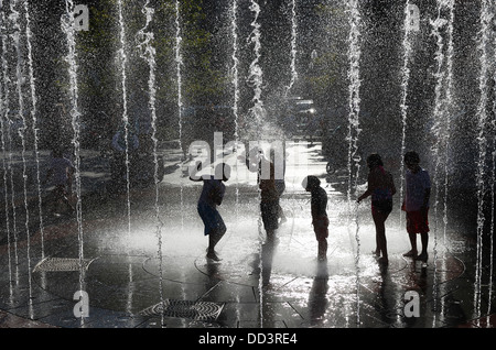 Fountain on the Greenway in Boston, Massachusetts Stock Photo