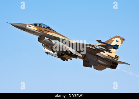 Israeli Air Force (IAF) F-16C (Barak) Fighter jet in flight Stock Photo