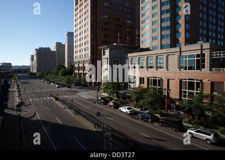 Seaport Boulevard in the Seaport District, Boston, Massachusetts Stock Photo