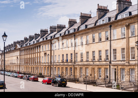 A row of Georgian terraced houses in Bath , Somerset , England , Britain , Uk Stock Photo