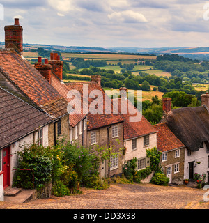 The famous Gold Hill in Shaftesbury , Dorset , England , Britain , Uk Stock Photo