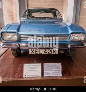 A 1971 Ford Capri Inside the National Motor Museum at Beaulieu in Beaulieu , Hampshire , England , Britain , Uk Stock Photo