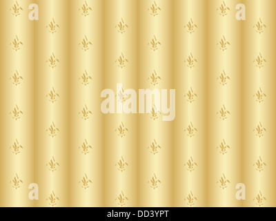 abstract golden seamless pattern with royal lilies Stock Photo