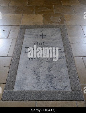 Grave of the composer Anton Bruckner in Saint Florian Monastery, Augustinian Monastery in Sankt Florian, Austria, Europe Stock Photo