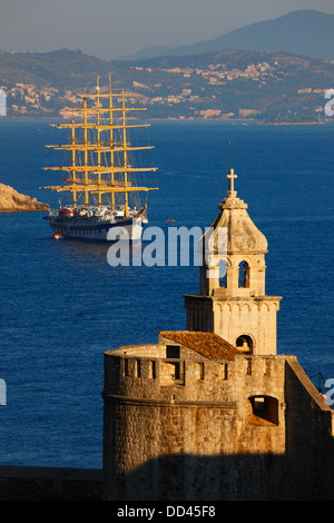 Dubrovnik cruise. Royal Clipper sail ship in Dubrovnik Stock Photo