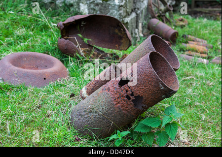 Old rusty burst poison gas canister for WW1 Livens projector, used ...