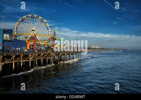 Pacific Park Ferris Wheel at Santa Monica Pier, Los Angeles Stock Photo