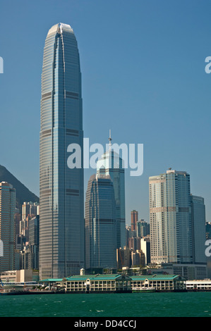 Skyscraper Two International Finance (2 IFC) and other high-rising buildings in the Central District of Hong Kong Stock Photo