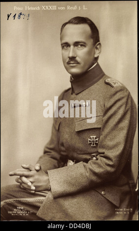 Ak Prinz Heinrich XXXIII von Reuss jüngere Linie, Sitzportrait, Liersch 7910; Stock Photo
