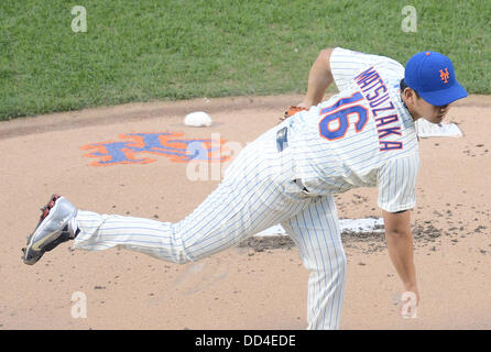 Daisuke Matsuzaka (Mets), AUGUST 23, 2013 - MLB : Daisuke Matsuzaka of the New York Mets pitches during the Major League Baseball game against the Detroit Tigers at Citi Field in Flushing, New York, United States. (Photo by AFLO) Stock Photo