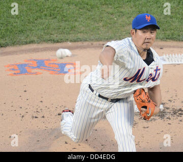 Daisuke Matsuzaka (Mets), AUGUST 23, 2013 - MLB : Daisuke Matsuzaka of the New York Mets pitches during the Major League Baseball game against the Detroit Tigers at Citi Field in Flushing, New York, United States. (Photo by AFLO) Stock Photo