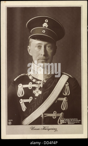 Ak Kronprinz Wilhelm von Preußen, NPG 4515, Husarenuniform; Stock Photo