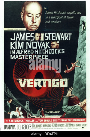VERTIGO - Movie Poster - Directed by Alfred Hitchcock - Paramount 1958 Stock Photo