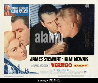 VERTIGO - Movie Poster - Directed by Alfred Hitchcock - Paramount 1958 Stock Photo