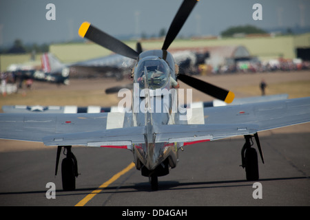 P51 US WW11 fighter on display at Duxford Classic Wings Air Display Stock Photo