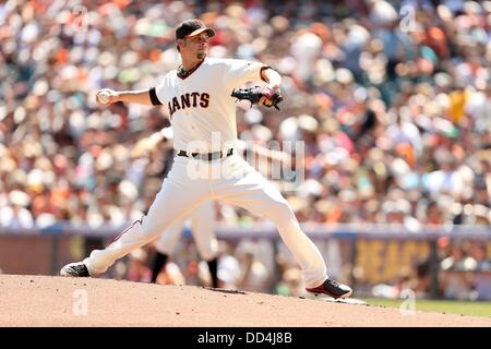 San Francisco, CA: San Francisco Giants pitcher Tim Lincecum (55) throwing  a pitch during the game against the St. Louis Cardinals. The Giants won the  game 4-1. (Credit Image: © Charles Herskowitz/Southcreek