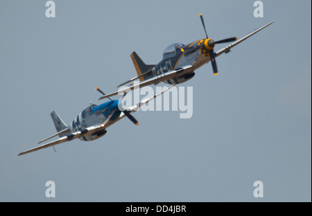 P51 US WW11 fighter on display at Duxford Classic Wings Air Display Stock Photo