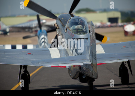 P51 US WW11 fighter on display at Duxford Classic Wings Air Display Stock Photo