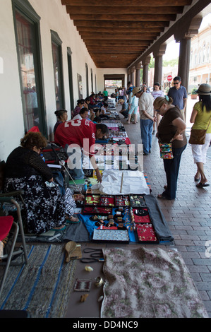 Street market near the Palace of the Governors in Santa Fe, New Mexico. Stock Photo