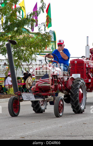 Vintage International Harvester Tractor (1959 Farmall) at the Indiana State Fair, Indianapolis, Indiana, USA Stock Photo