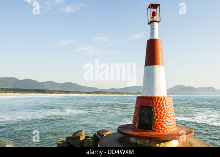 Barra da Lagoa Lighthouse. Florianopolis, Santa Catarina, Brazil. Stock Photo