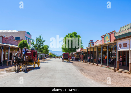 Stagecoach rides on East Allen Street, Tombstone, Arizona, USA Stock Photo