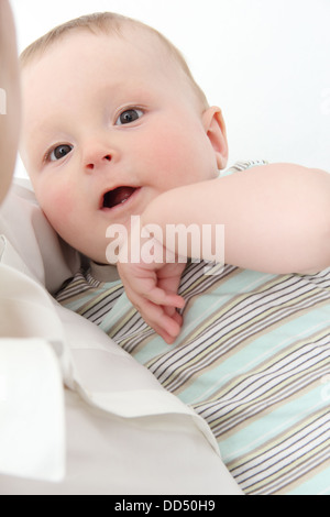 little baby in mother's hands Stock Photo
