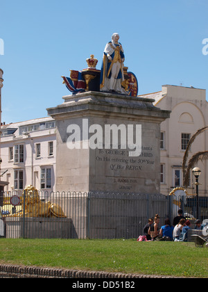 Monument to King George III, Weymouth, Dorset, UK 2013 Stock Photo